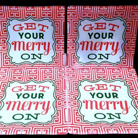 Christmas Dessert Plates,  Glass Plates,  Snack Plates,  Country Cottage Plates - Picture 2 of 10